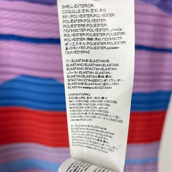 Desigual | Floral Abstract Striped Colorful Dress Blue White Orange - Picture 9 of 9